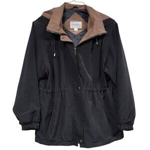 Giorgio Morandi  Womans Black and Brown Coat With Removable Hood Size Small